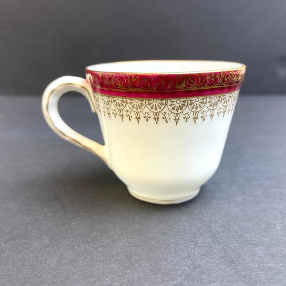 Vintage Demitasse Coffee Cup and Saucer Red & Gold Pattern German Porcelain - Picture 9 of 12